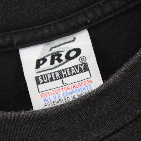 Vintage Pro 5 Super Heavy Shirt Mens Solid Black Long Sleeve Crewneck Large L - Picture 5 of 8